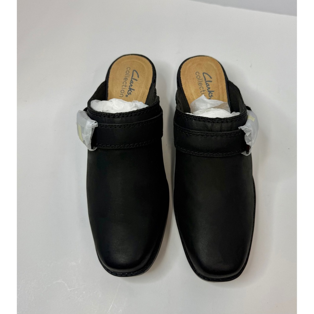 Clark's Danyelle Mist Clogs Black Leather Size 7 Women boho Retro - Picture 8 of 9